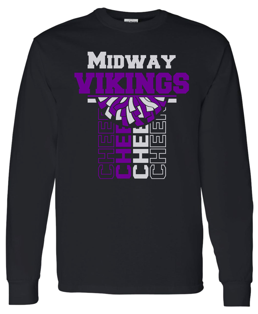 Long Sleeve Black Vert Cheer Banner