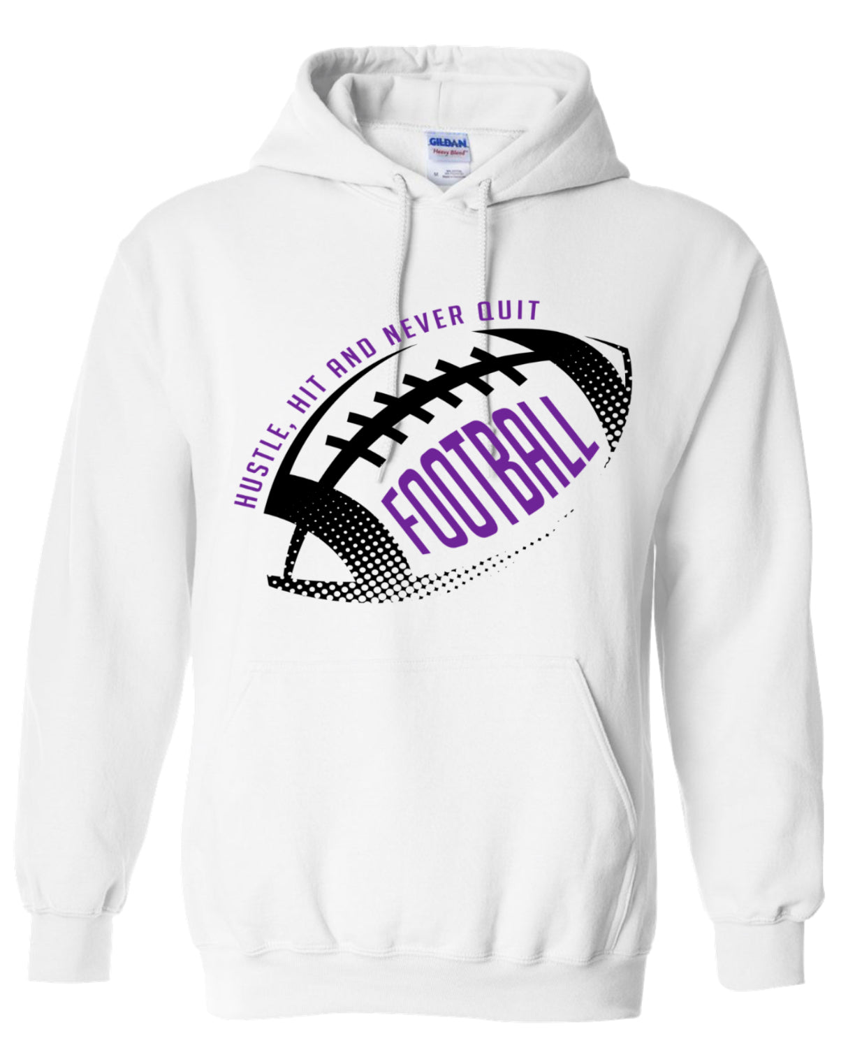 Hoodie White Hustle Hit Never Quit