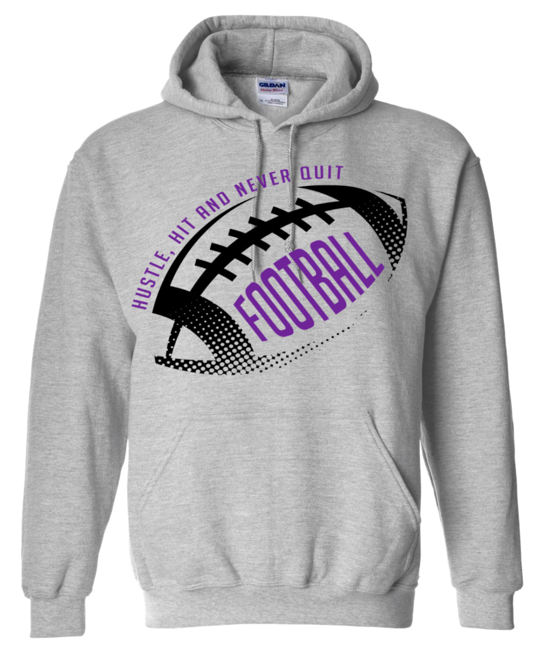 Hoodie Sport Grey Hustle Hit Never Quit