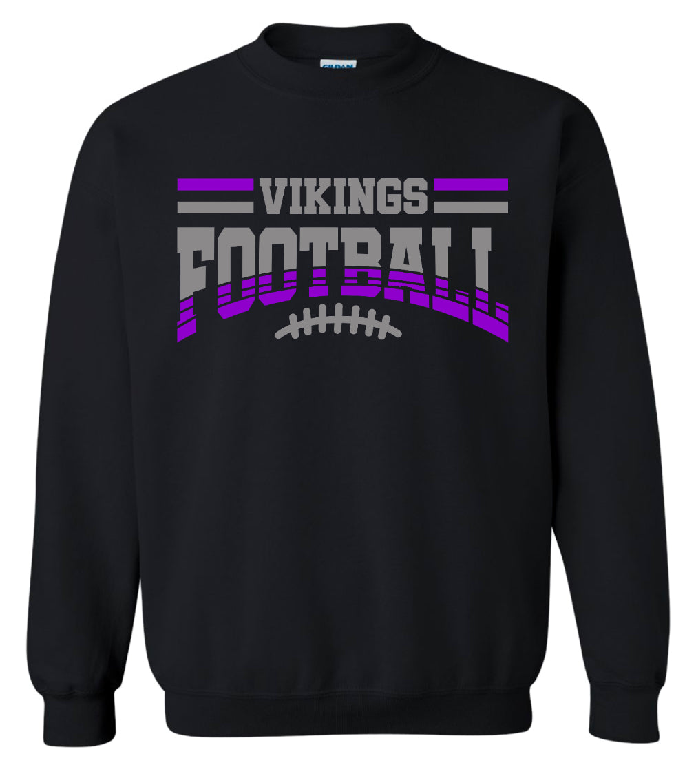 Crew Neck Black Football Banner Arch