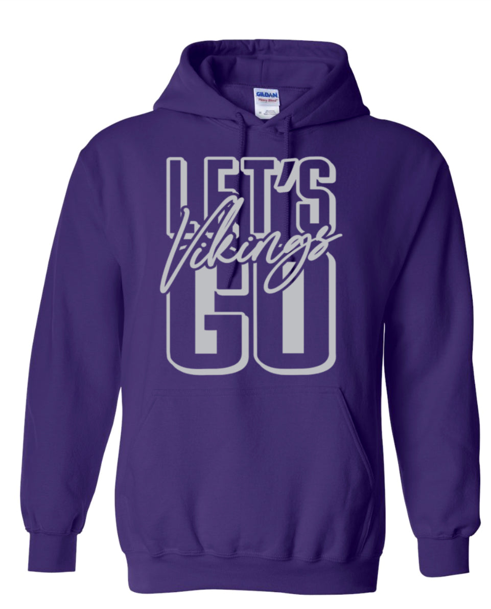 Hoodie Purple Lets Go Vikings Stacked