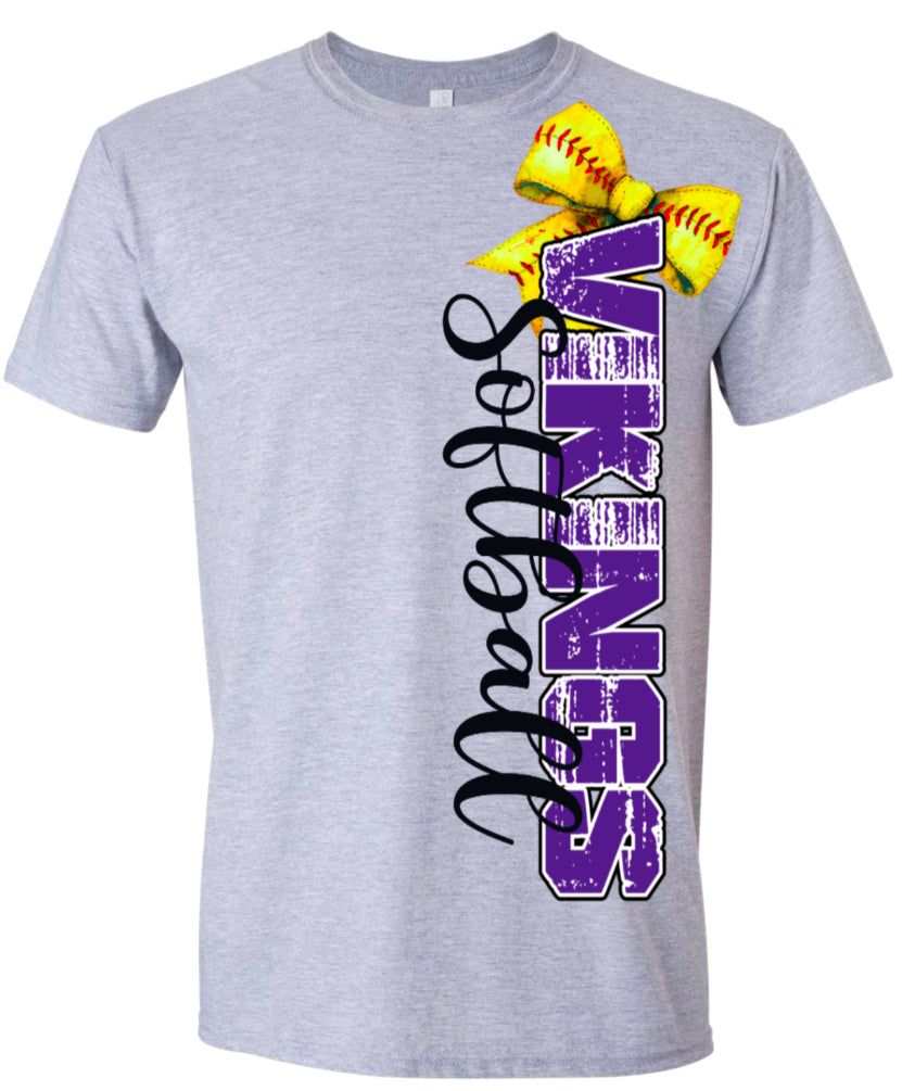 T-Shirt Sport Grey Viking Softball Vert Bow 5