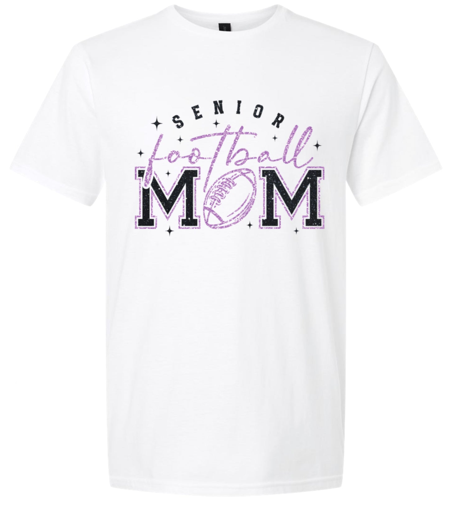 T-Shirt White Faux Glitter Senior Mom
