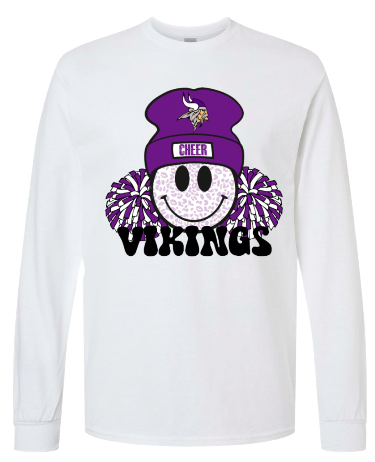 Long Sleeve White Smiley Cheer