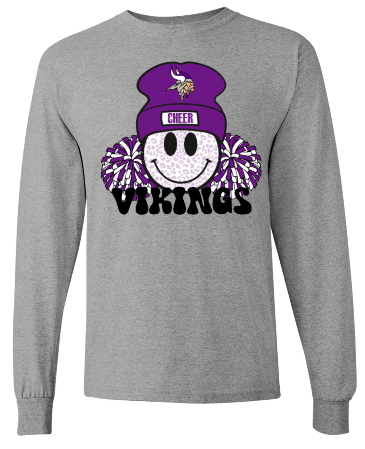 Long Sleeve Sport Grey Smiley Cheer