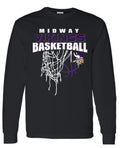 Long Sleeve Midway Vikings Net Black