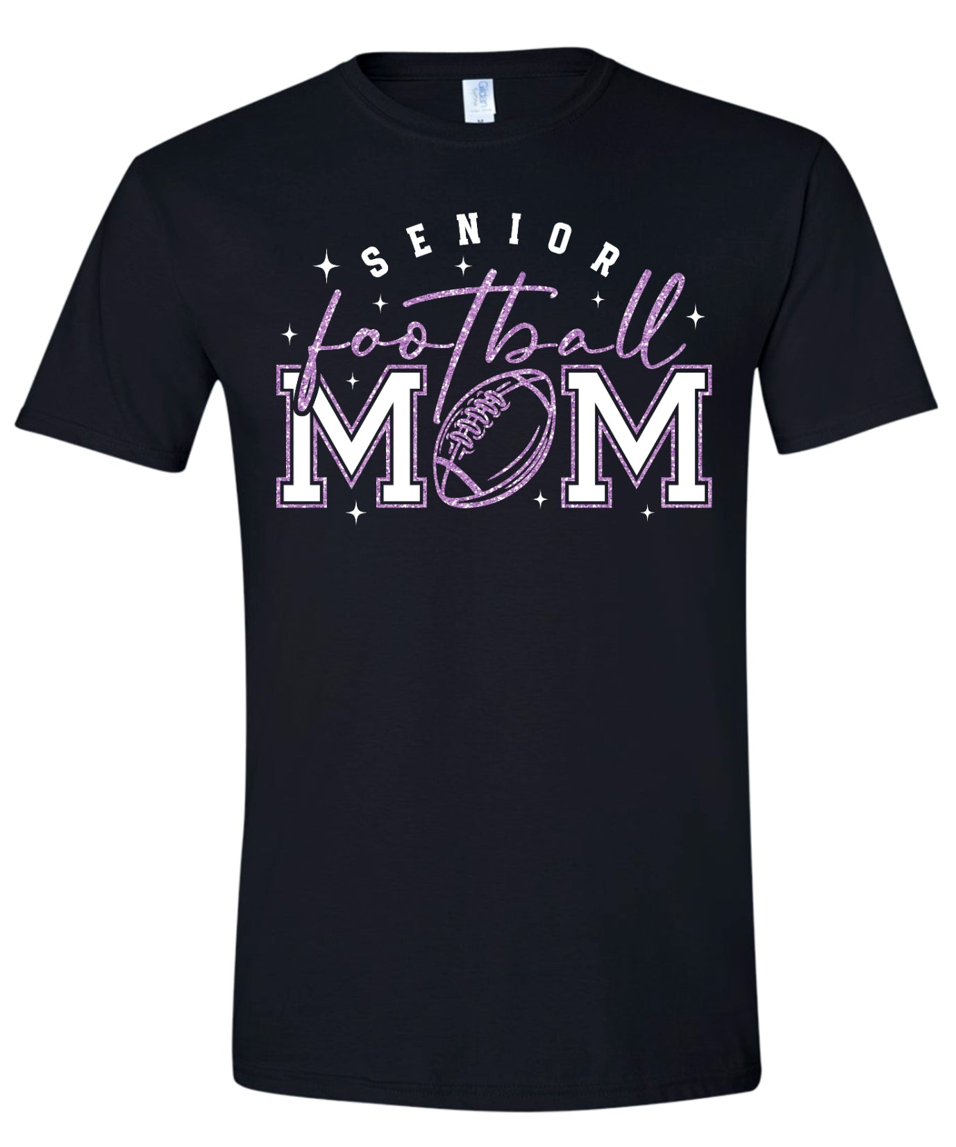 T-Shirt Black Faux Glitter Senior Mom