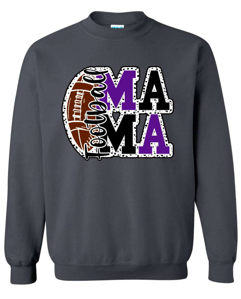 Crew Neck Charcoal Football Mama Stacked