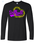 Long Sleeve Black Softball Heart Stitch 9