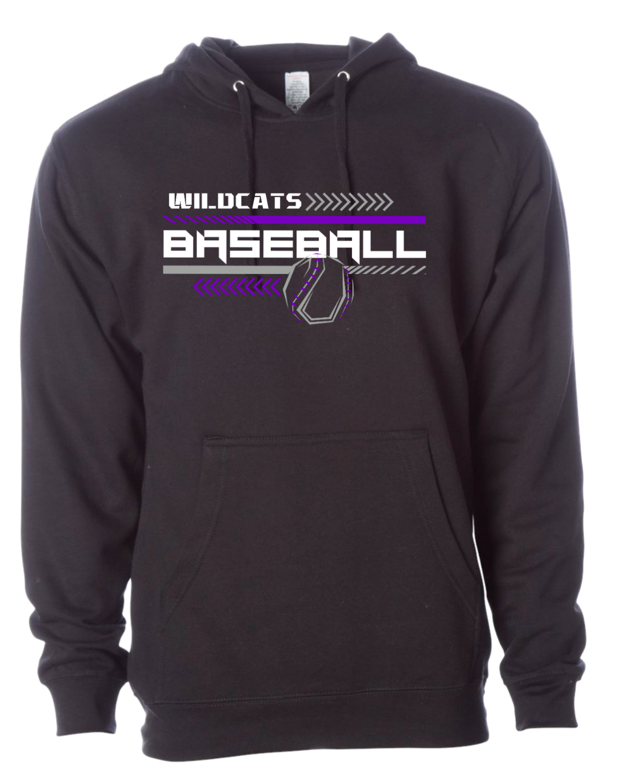 Hoodie Black Wildcats Baseball Chevron