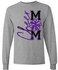 Long Sleeve Sport Grey Cheer Mom Faux Glitter Vert
