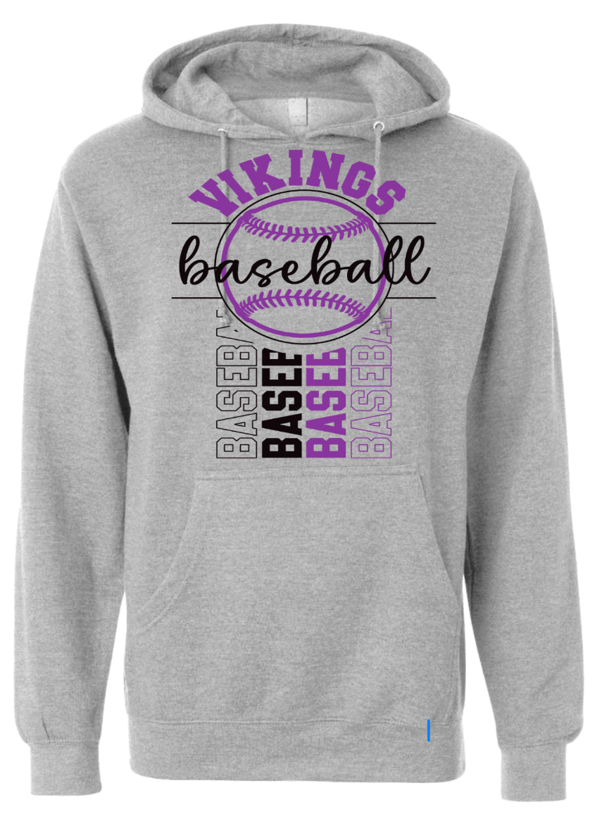 Hoodie Grey Viking BB Vert Badge 19