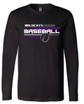 Long Sleeve Black Wildcats Baseball Chevron