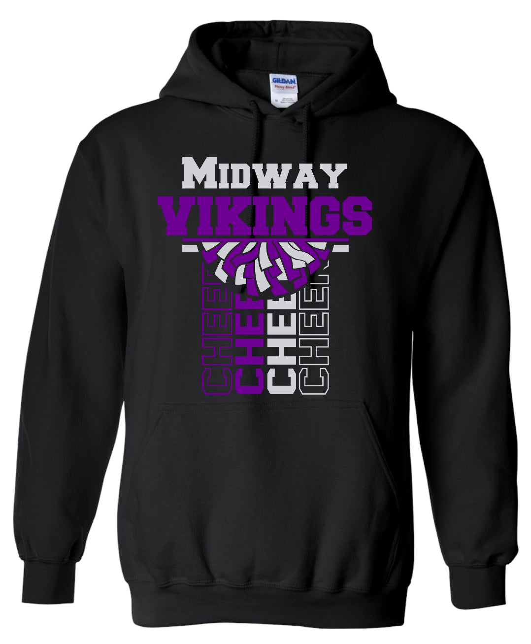 Hoodie Black Vert Cheer Banner