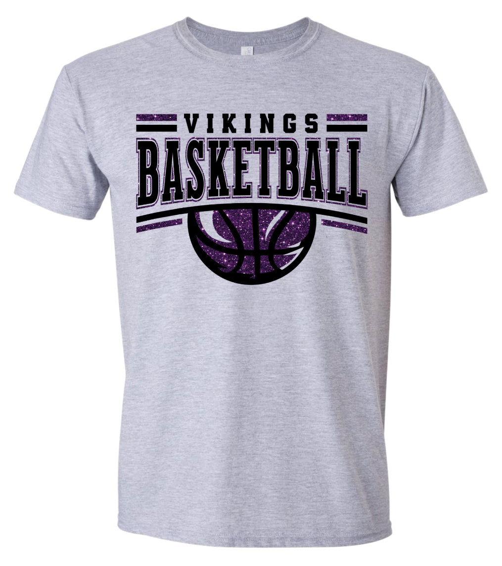 T-shirt Viking Basketball Glitter Sport Grey
