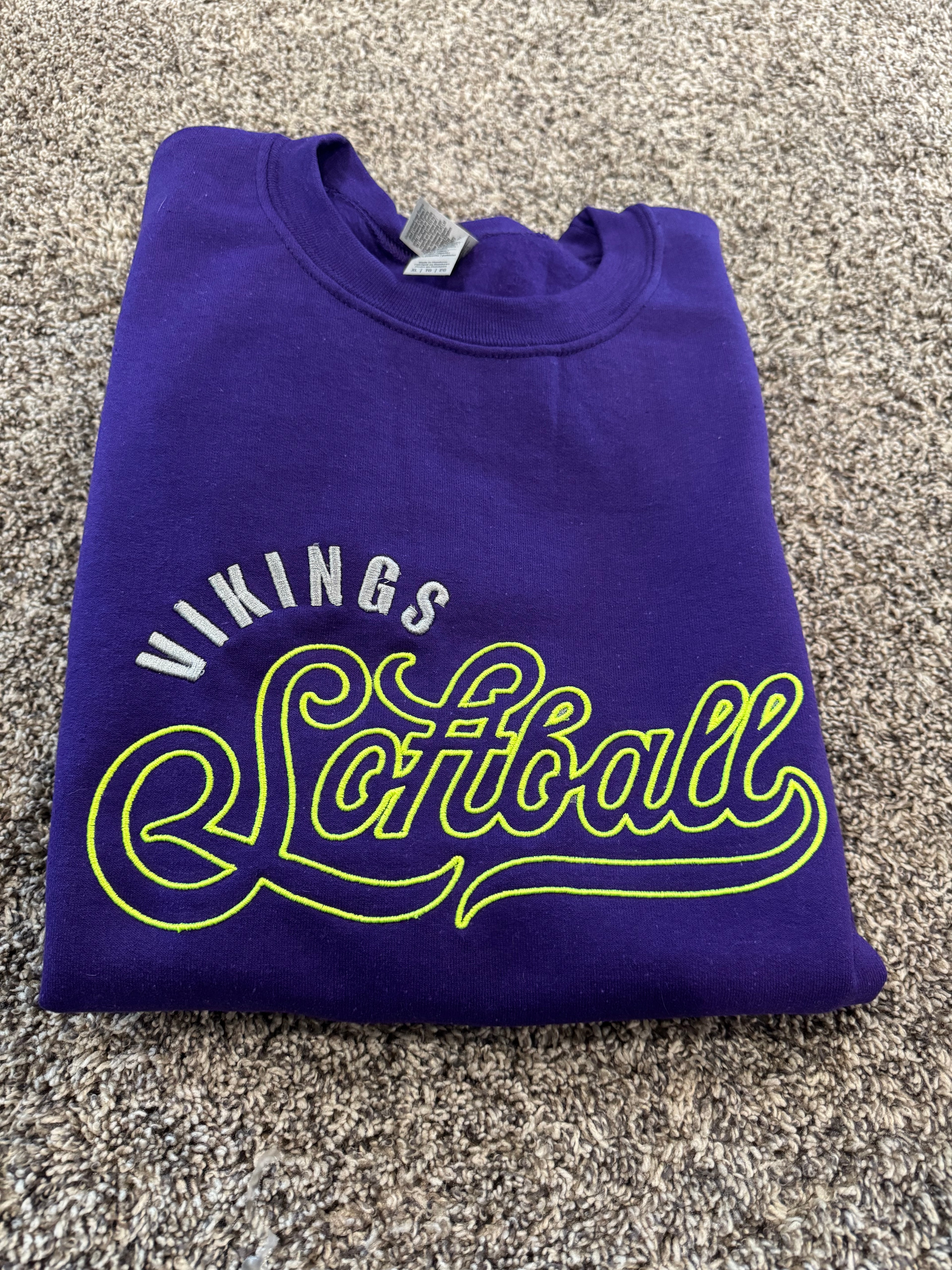 Sweatshirt Embroidered Viking Softball