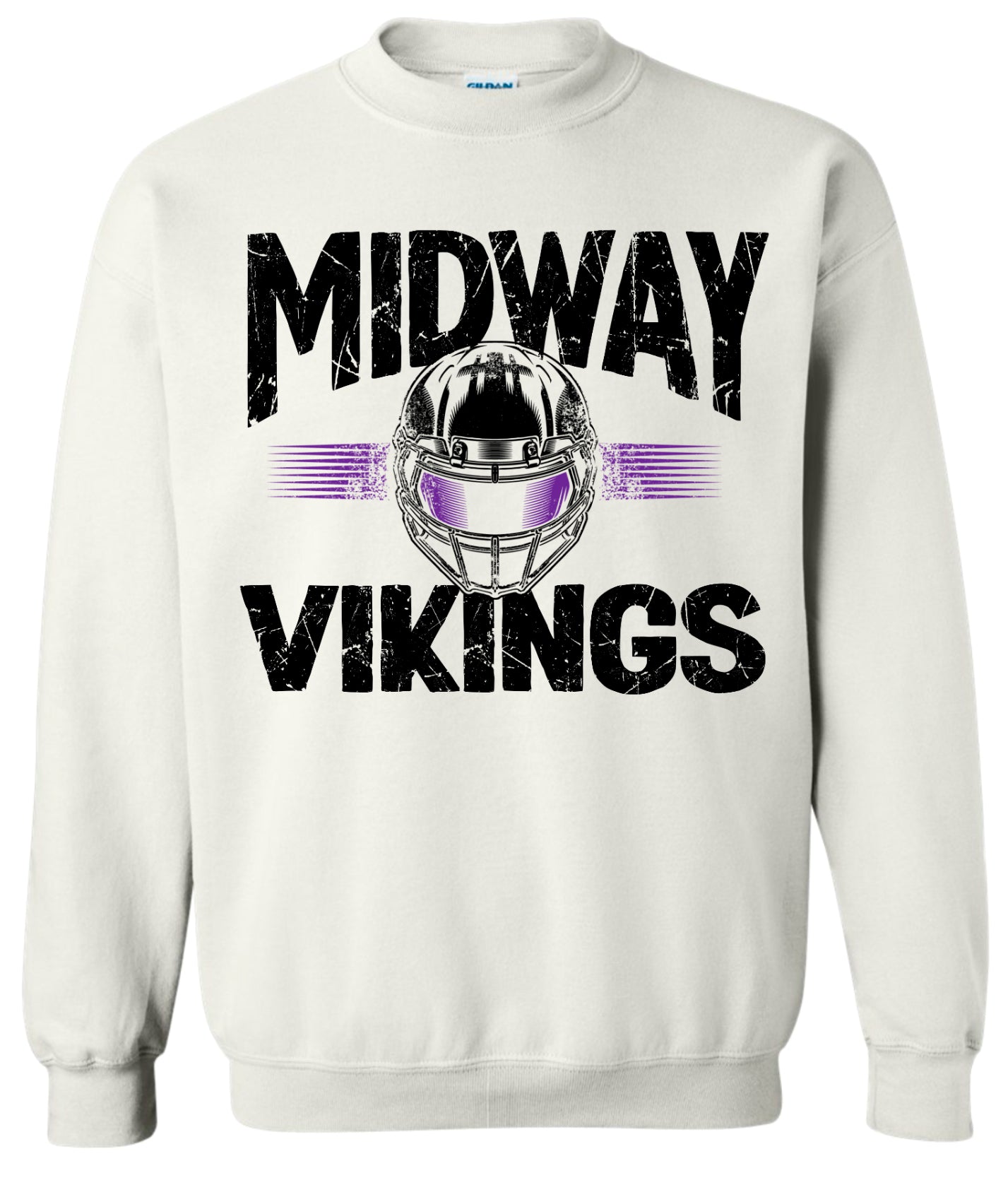 Crew Neck White Helmet Stripe