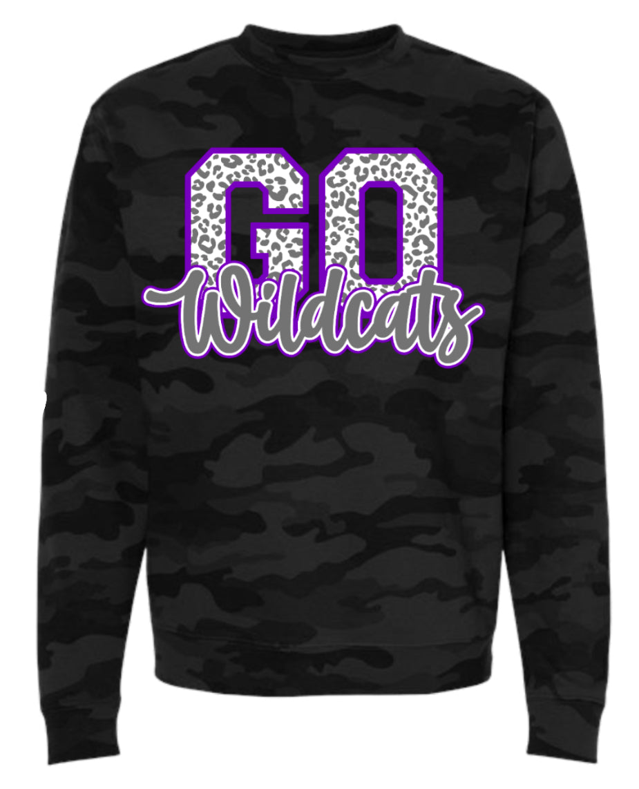 Crew Neck Camo Wildcats Go Cats