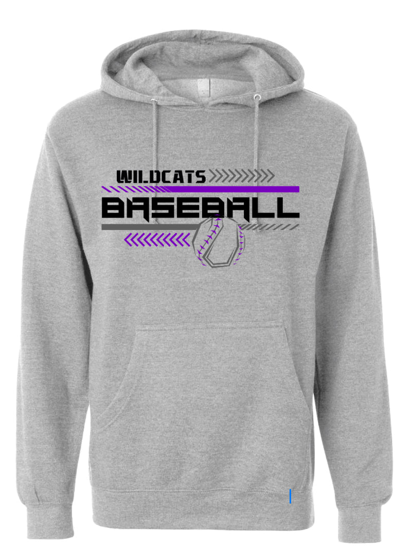 Hoodie Gray Wildcats Baseball Chevron