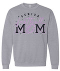 Crew Neck Sport Grey Faux Glitter Senior Mom