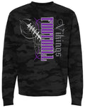 Crew Neck Black Camo Viking Pinstripe