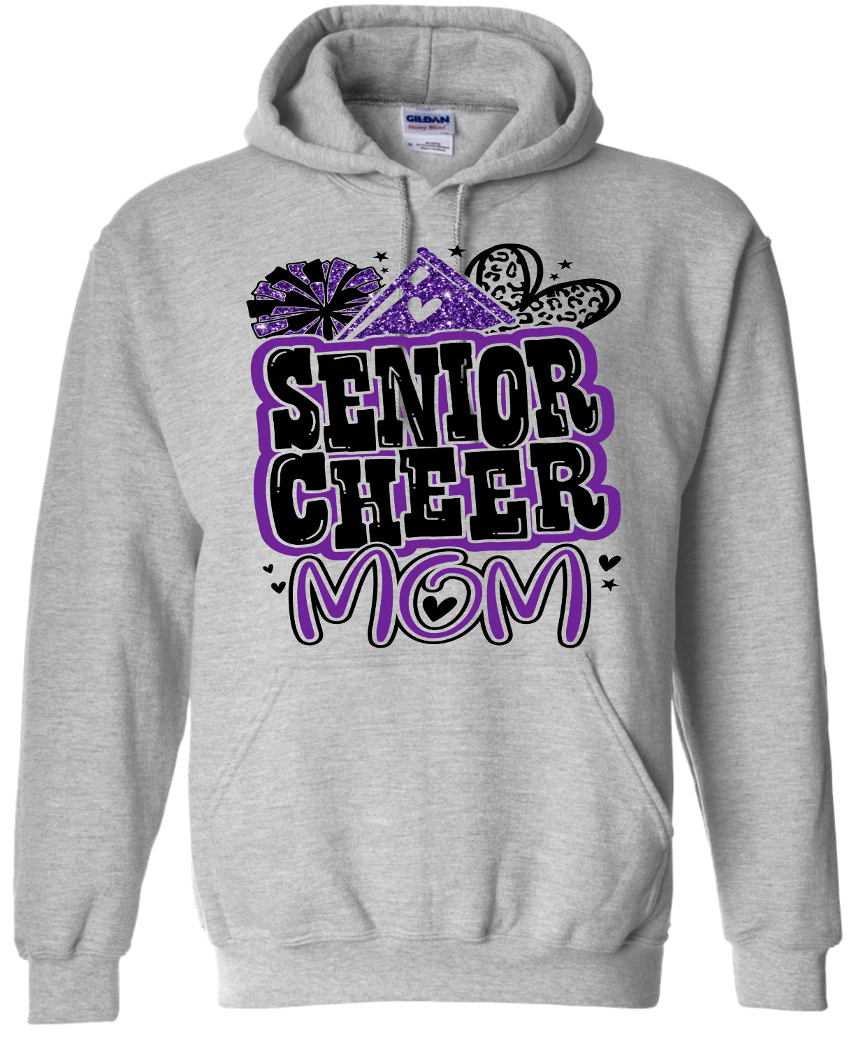 Hoodie Sport Grey Senior Mom Cheer Graffiti