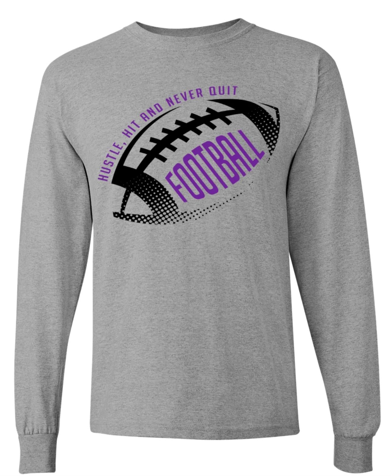 Long Sleeve Sport Grey Hustle Hit Never Quit
