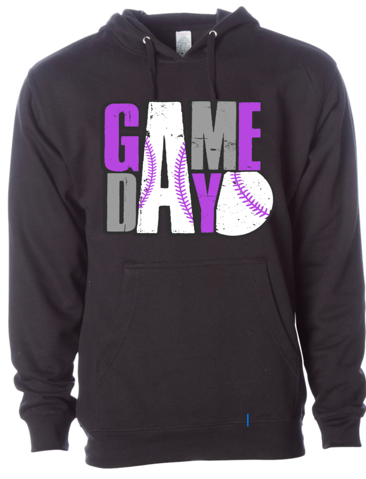 Hoodie Black Game Day Baseball Stack 8