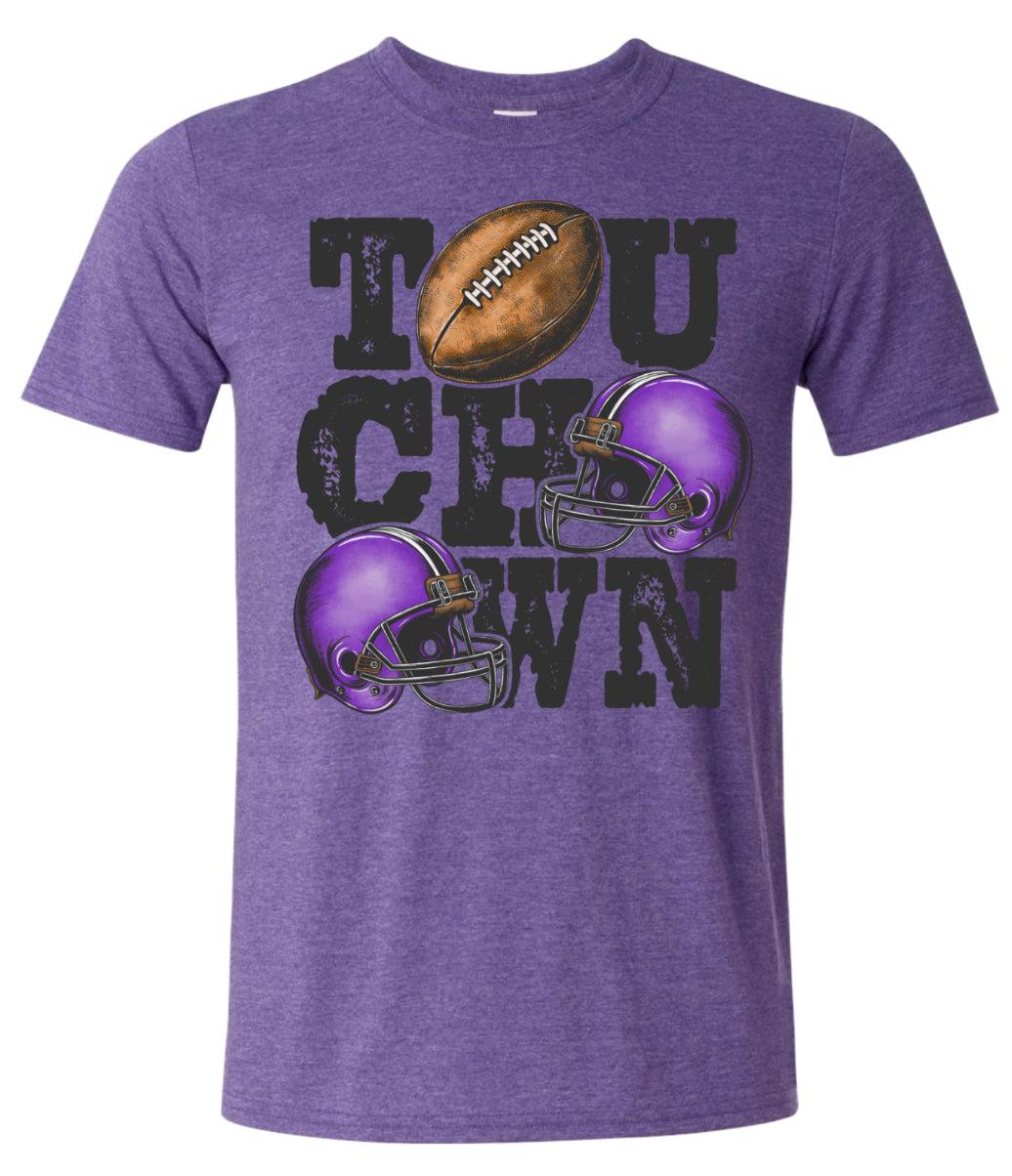 T-Shirt Heather Purple Touchdown Stacked