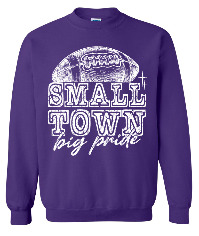 Crew Neck Purple Small Town Big Pride
