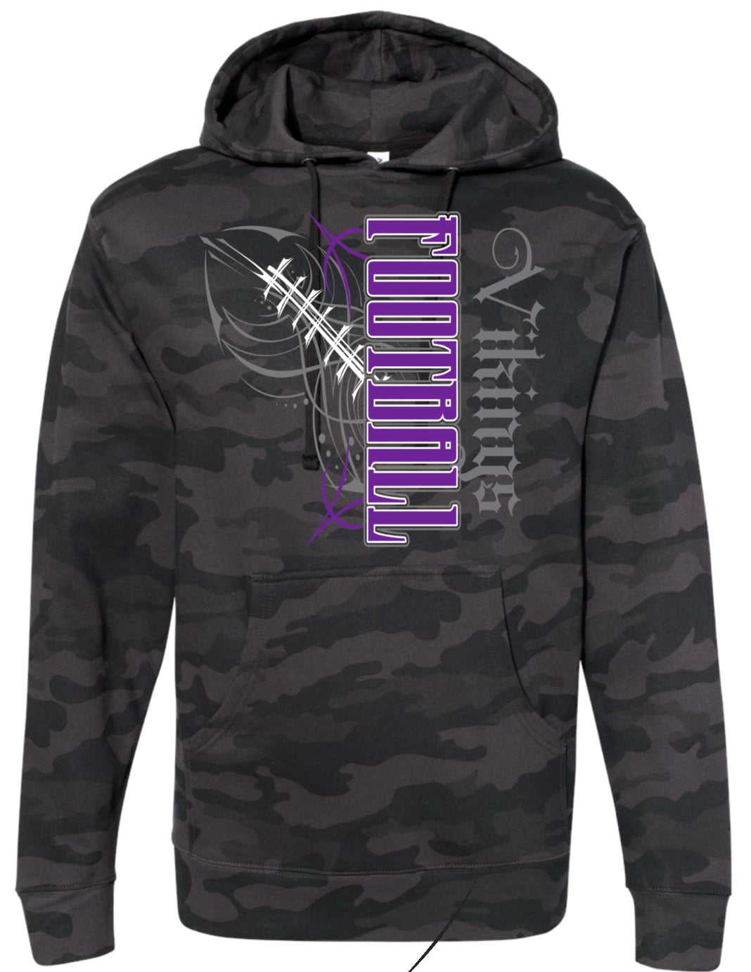 Hoodie Black Camo Viking Pinstripe