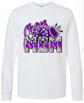 Long Sleeve White Cheer Mom Leopard