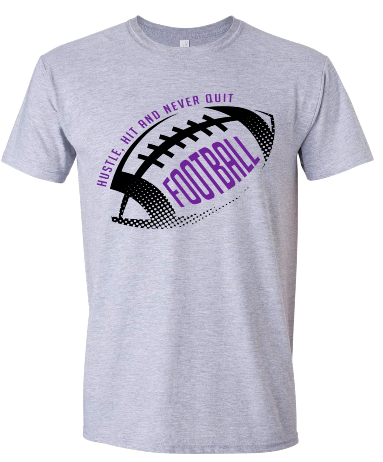 T-Shirt Sport Grey Hustle Hit Never Quit