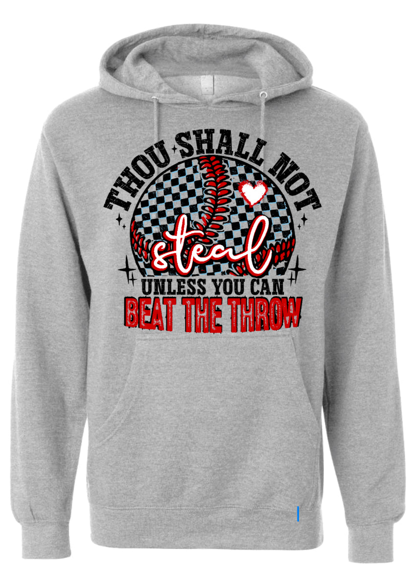 Hoodie Grey Thou Shall Not Steal 1