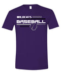 T-Shirt Purple Wildcats Baseball Chevron