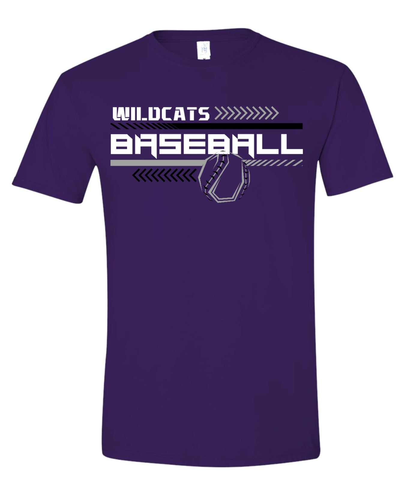 T-Shirt Purple Wildcats Baseball Chevron