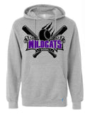 Hoodie Gray Wildcats Bat