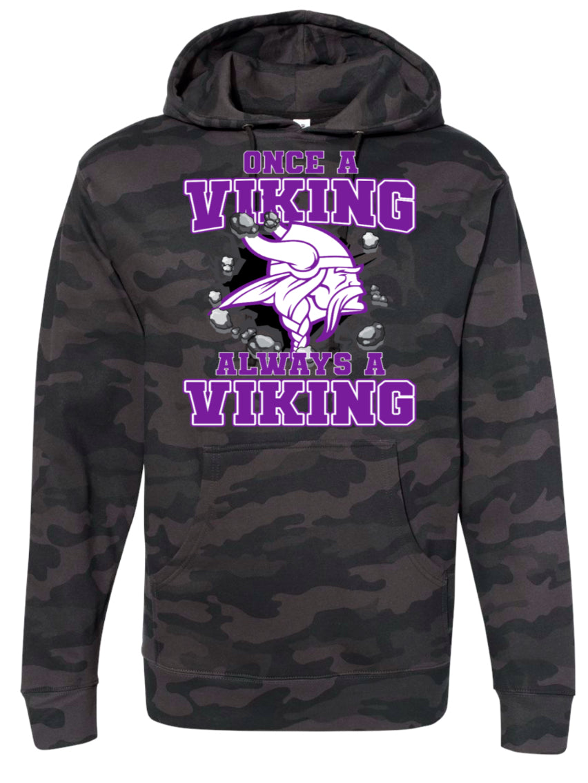 Hoodie Black Camo Once a Viking 9