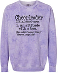 Crew Neck Purple Smoke Cheerleader Defined