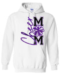 Hoodie White Cheer Mom Faux Glitter Vert