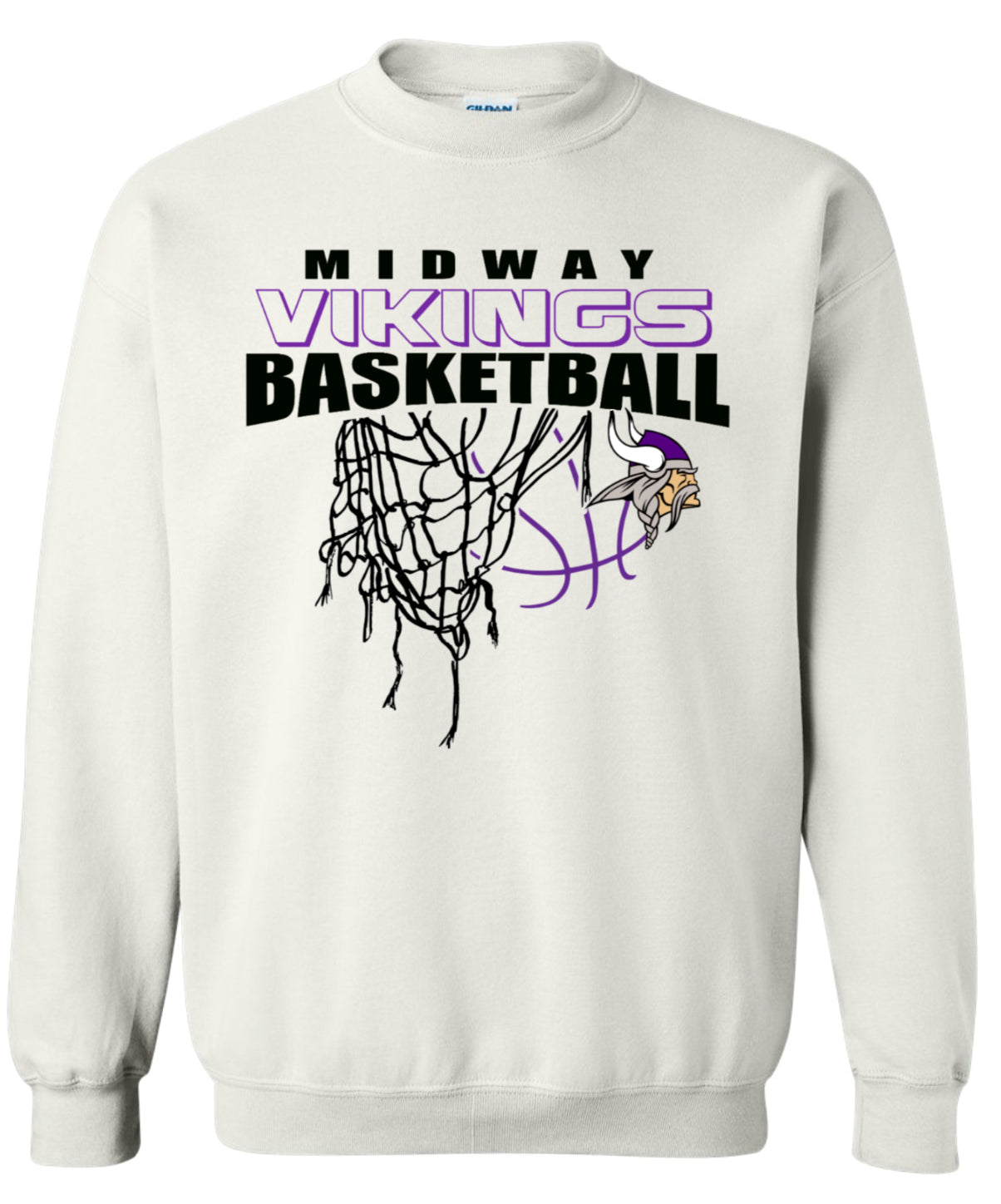 Crew Neck Midway Vikings Net White