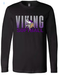 Long Sleeve Black Softball Splatter Design 5