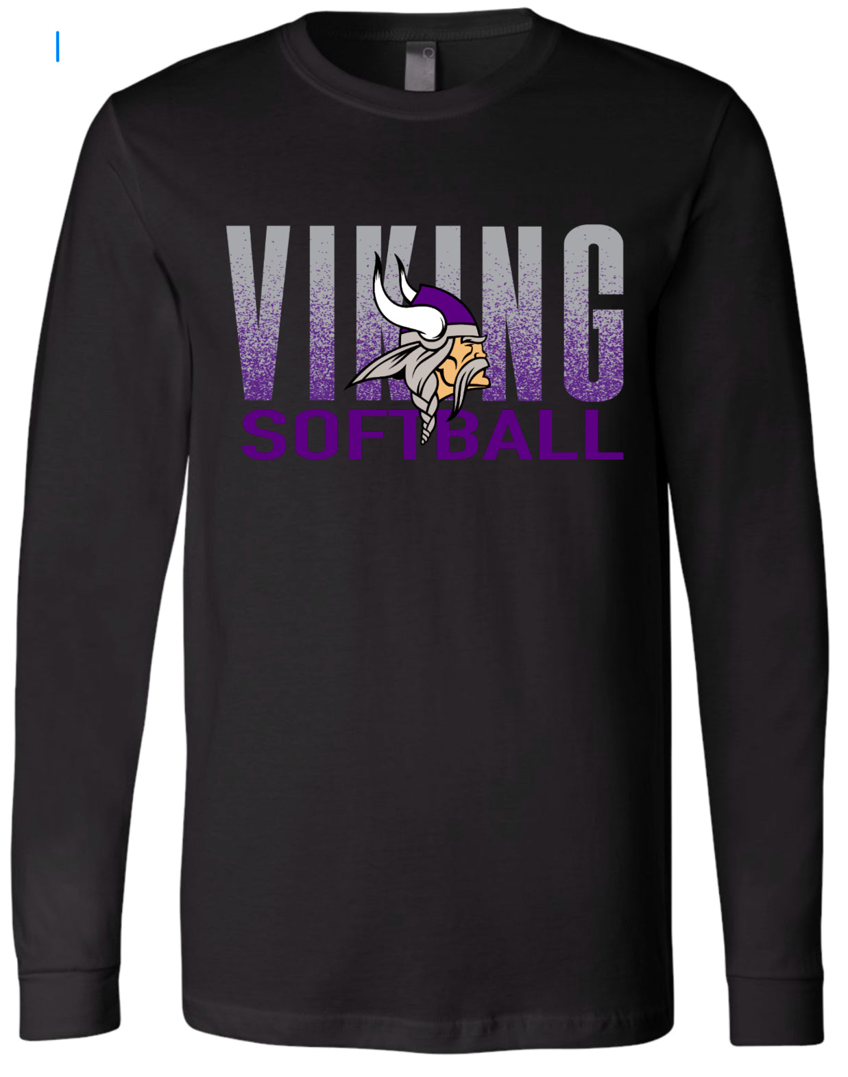 Long Sleeve Black Softball Splatter Design 5