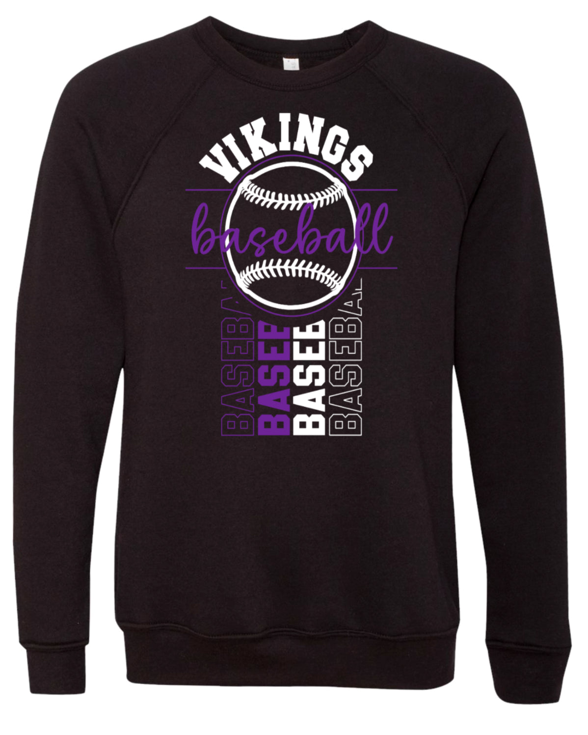 Crew Neck Black Viking BB Vert Badge 12