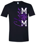 T-Shirt Black Cheer Mom Faux Glitter Vert