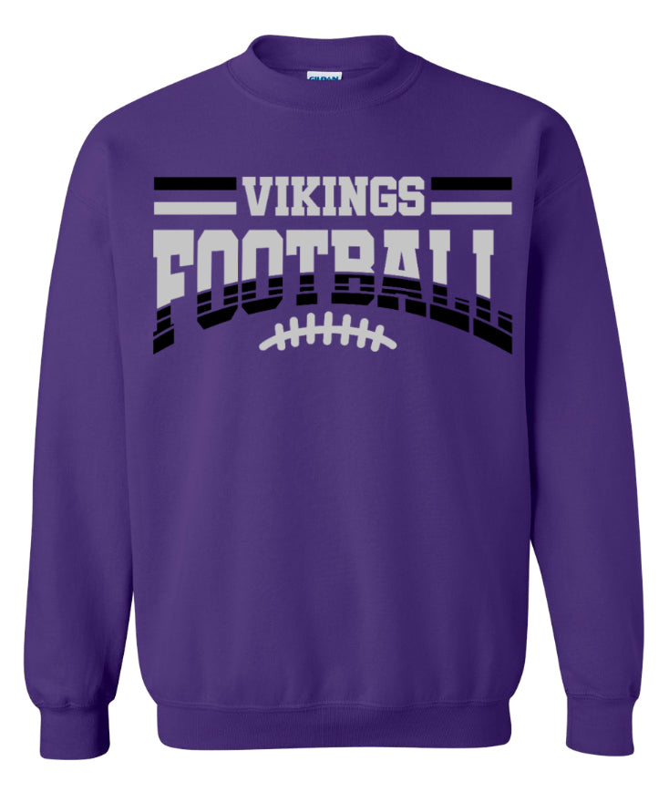 Crew Neck Purple Football Banner Arch