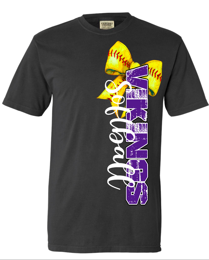 T-Shirt Comfort Color Graphite Viking Softball Vert 11