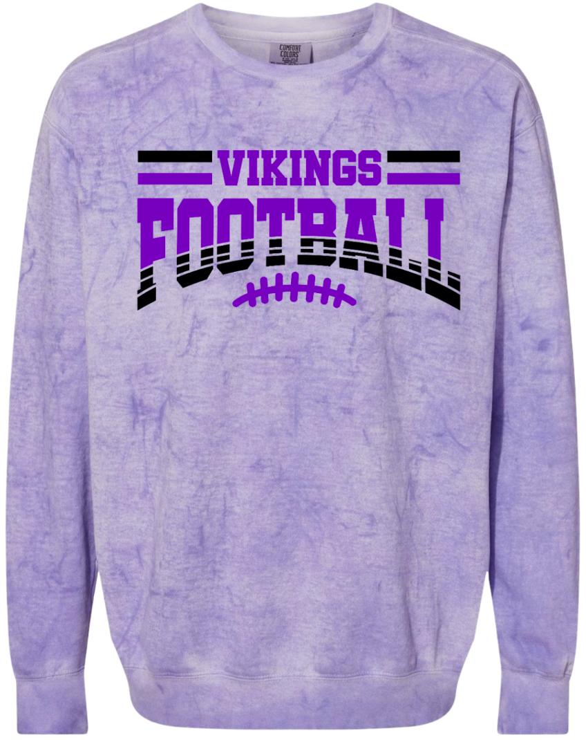 Crew Neck Purple Smoke Football Banner Arch