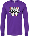 Long Sleeve Purple Wildcats Glitter W