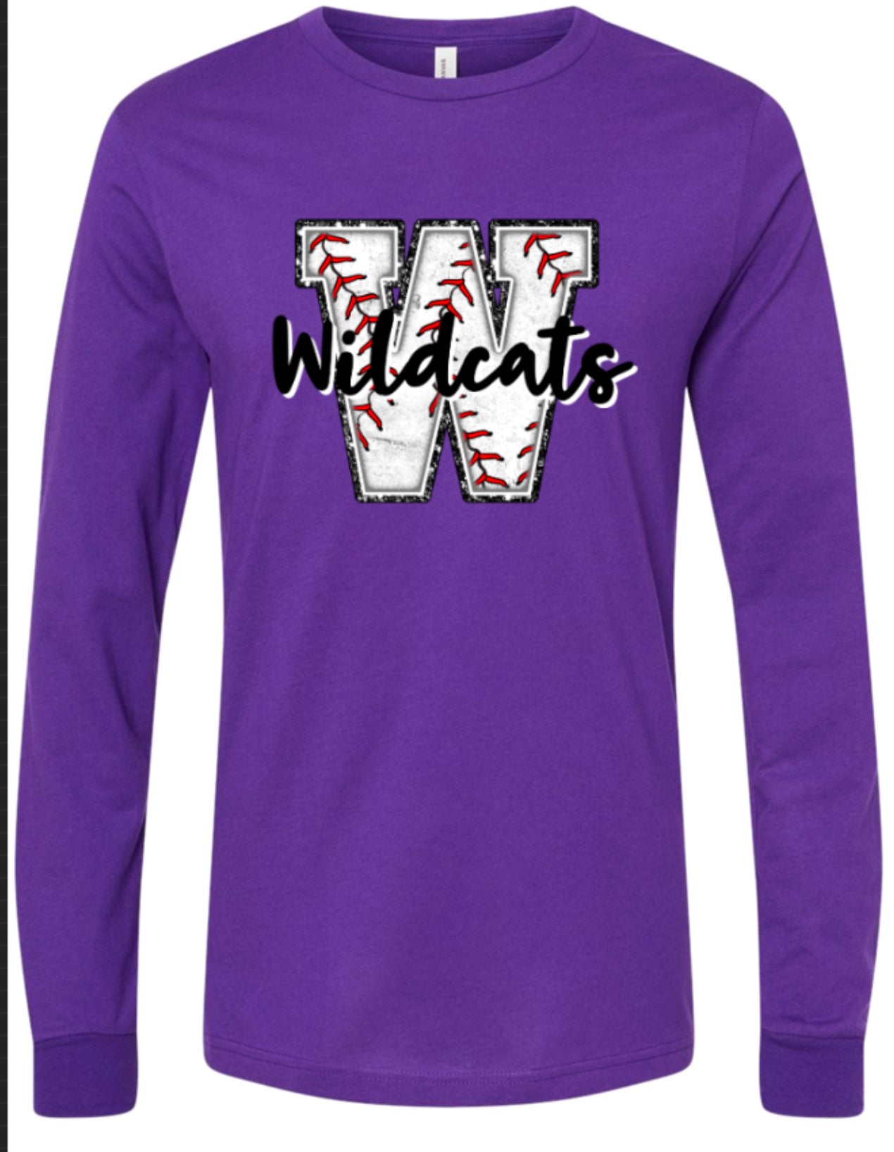 Long Sleeve Purple Wildcats Glitter W